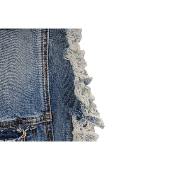 Balmain Mens Distressed Jeans Jacket Size Large Blue Denim Logo Ripped Sleeves - Picture 5 of 14